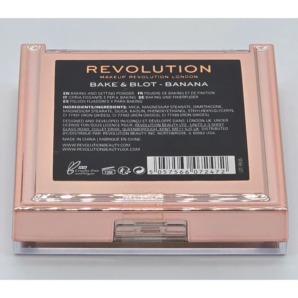 Makeup Revolution Bake & Blot Banana Pressed Setting Powder 0.19 oz 5.5g New